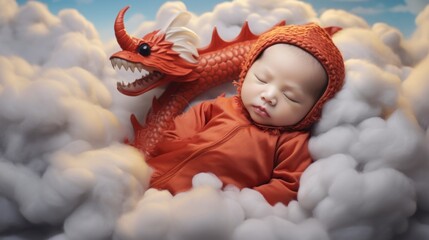 Welcome newborn baby born in dragon year