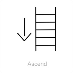 Ascend and way icon concept
