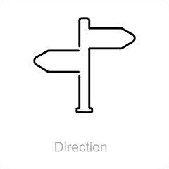 Direction and way icon concept