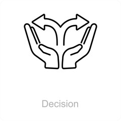 Decision and way icon concept