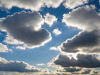 Fototapeta na wymiar Heart shaped clouds in the sky