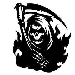Grim Reaper Illustration Vector. Darkness Art