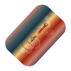 Stylized guitar on gradient background.