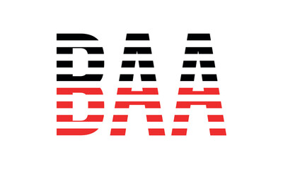 BAA three initial letter iconic line negative space minimal logo design vector template. monogram, abstract, wordmark, business, typography, minimalist, brand, company, flat, modern, unique, simple