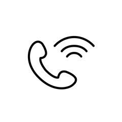 Phone receiver and waves. Phone call. Pixel perfect, editable stroke icon