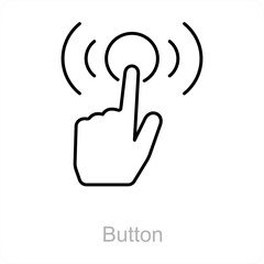 Button and finger icon concept