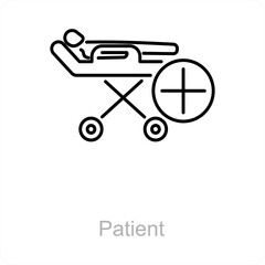 Patient and medical care icon concept