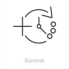 Survival and timer icon concept