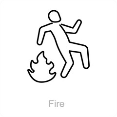 Fire and male icon concept