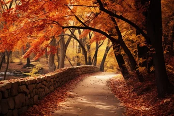 Rideaux occultants Destinations Beautiful autumn forest in south korea Daegwallyeong, Nice pathway in autumn colors, AI Generated