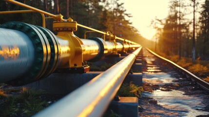 A hydrogen pipeline. Generative AI. - obrazy, fototapety, plakaty