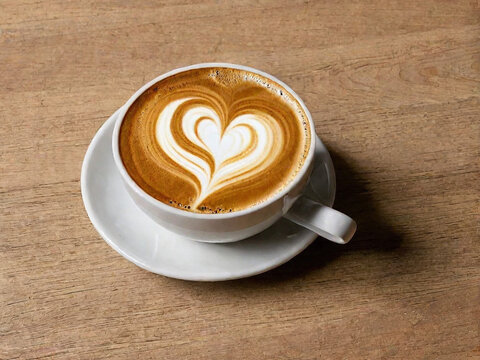 Heart shaped coffee art