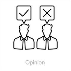 Opinion and conclusion icon concept