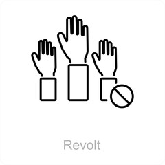 Revolt and demanding icon concept
