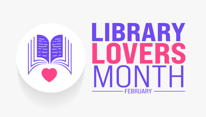 february Library Lovers Month background template. Holiday concept. background, banner, placard, card, and poster design template.