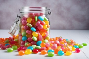 jelly beans in a glass jar