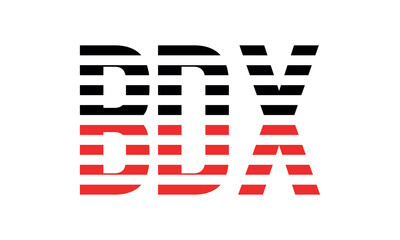 BDX three initial letter iconic line negative space minimal logo design vector template. monogram, abstract, wordmark, business, typography, minimalist, brand, company, flat, modern, unique, simple