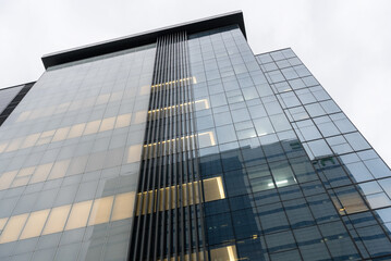 Office building architecture facade from below