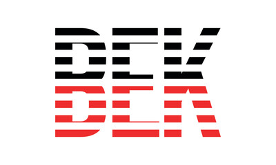 BEK three initial letter iconic line negative space minimal logo design vector template. monogram, abstract, wordmark, business, typography, minimalist, brand, company, flat, modern, unique, simple