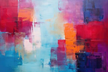 Abstract colorful background. Oil painting on canvas. Fragment of artwork, Present an abstract painting background or texture, AI Generated