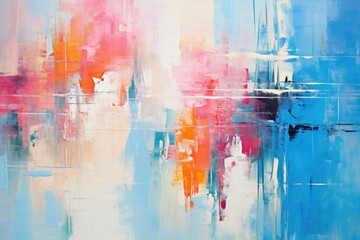 abstract background painted with watercolors in blue and pink colors, Present an abstract painting...