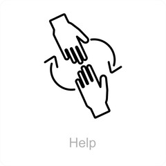 Help and solidarity icon concept