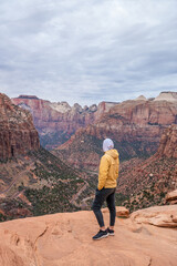 Young hiker in Zion National Park, Utah