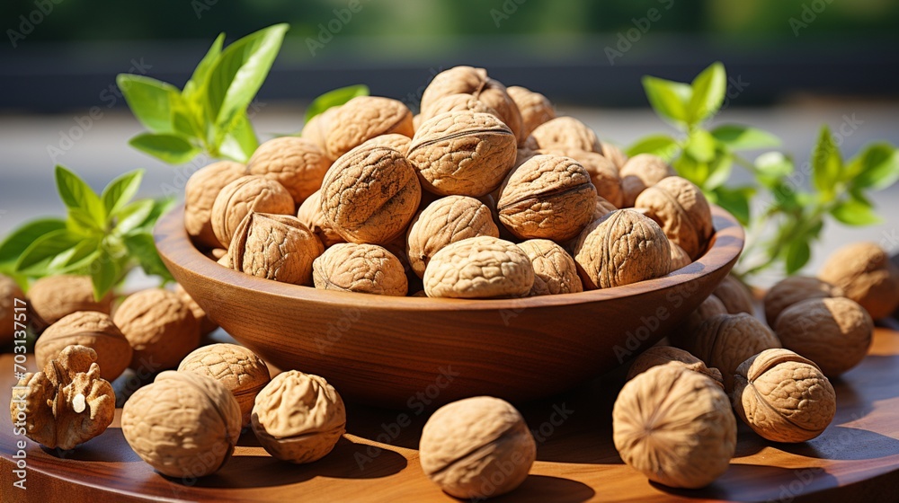 Wall mural Walnut nut is Juglans regia greater antioxidant activity