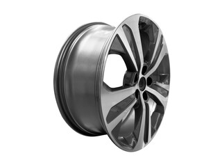 Car alloy wheel isolated on white background. New alloy wheel for a car on a white background....