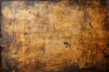 Stained, dirty, and distressed cream white, brown, orange, and tan vintage paper texture. Folded and faded, torn, ripped, peeling and creased from old age.
