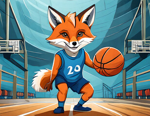 cute little fiend fox everyday life &ndash; playing basketball