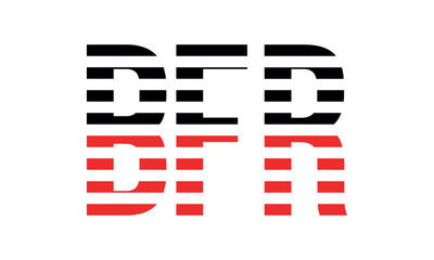 BFR three initial letter iconic line negative space minimal logo design vector template. monogram, abstract, wordmark, business, typography, minimalist, brand, company, flat, modern, unique, simple