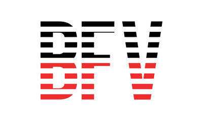 BFV three initial letter iconic line negative space minimal logo design vector template. monogram, abstract, wordmark, business, typography, minimalist, brand, company, flat, modern, unique, simple