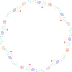 easter wreath or boader hand drawn flat illustration