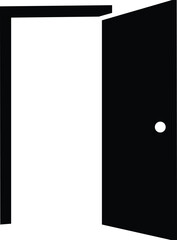 Open Door Icon Vector Design element. Door Icon in trendy flat style, isolated on transparent background, Open door symbol used for your web site design, logo, app, UI.