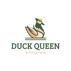 illustration of simple and elegant duck queen