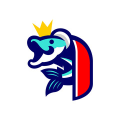 Illustration of simple and cute fish king