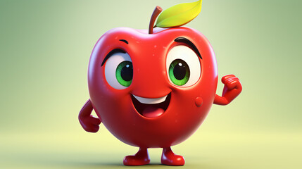 Cute Cartoon apple fruit Character