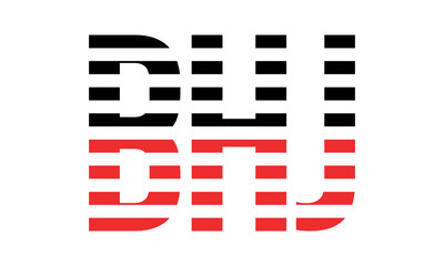 BHJ three initial letter iconic line negative space minimal logo design vector template. monogram, abstract, wordmark, business, typography, minimalist, brand, company, flat, modern, unique, simple