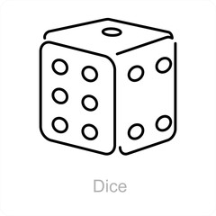 Dice and square icon concept