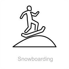 Snowboarding and shoe icon concept 