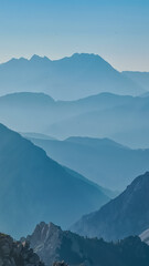 Scenic view of mountain peak Grintovec in majestic Kamnik-Savinja Alps, Slovenia, Europe....