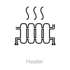 Heater and gyser icon concept