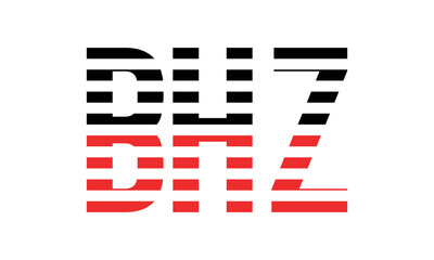 BHZ three initial letter iconic line negative space minimal logo design vector template. monogram, abstract, wordmark, business, typography, minimalist, brand, company, flat, modern, unique, simple