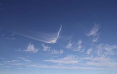 Blue sky with white clouds. day of clean air for blue skies concept: Abstract white puffy clouds...
