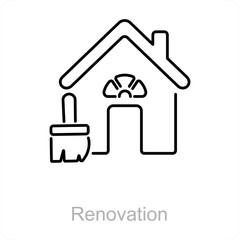 Renovation and home icon concept 