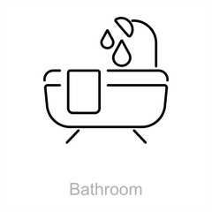 Bathroom and bath icon concept