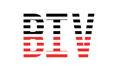 BIV three initial letter iconic line negative space minimal logo design vector template. monogram, abstract, wordmark, business, typography, minimalist, brand, company, flat, modern, unique, simple