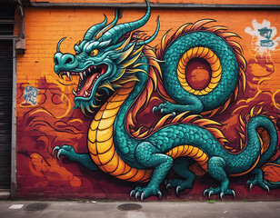Fototapeta premium Chinese dragon on the street
