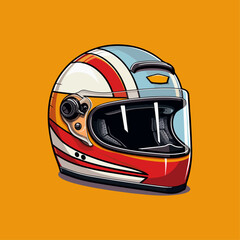 motorcycle helmet isolated illustration vector retro good for tshirt sticker and logo design